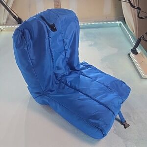 Big Joe Stadium Seat Floor Lounger Bean Bag Folding Gaming Chair Blue Portable